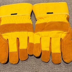 Yellow and Brown Work Gloves